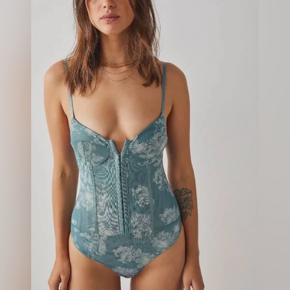 NWT Free People Night Rhythm Corset Bodysuit
